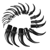 Maxbell 11 Pairs Curved Acrylic Ear Expander Stretcher Taper Stretching Plugs 1.6mm-14mm Black