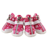 Maxbell Maxbell Dog Boots Waterproof Anti-Slip Pet Puppy Coitton Shoes Booties Rose Red #5