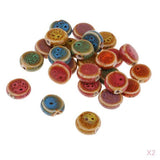 Maxbell 60 Pieces Round Flat Spacer Beads Porcelain Ceramics Bead for Jewelry Making