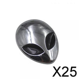 Maxbell 25xSilver Full Metal 3D Alien Head Auto Sticker Badge Car Decals