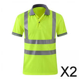 Maxbell 2xReflective Construction Shirts Work Wear Shirts for Construction Cycling Men 3XL Yellow