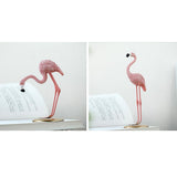 Maxbell 2pcs Resin Flamingo Figurine Miniature Sculpture  Stand Table Ornament