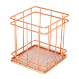 Maxbell Wire Storage Basket Bin Organizer Holder for Kithen Bathroom Rose Gold Cube