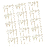 Maxbell 60 Pieces Wooden Wildflower Decor DIY Floral Art Kit for Nursery Living Room Style C