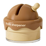Maxbell Knife Sharpener Comfortable Ergonomic Small Compact Pocket Knives Sharpening Brown