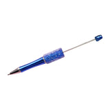 Beadable Pen Children Gift Office Lightweight Stationary Supplies Beaded Pen Shiny Deep Blue