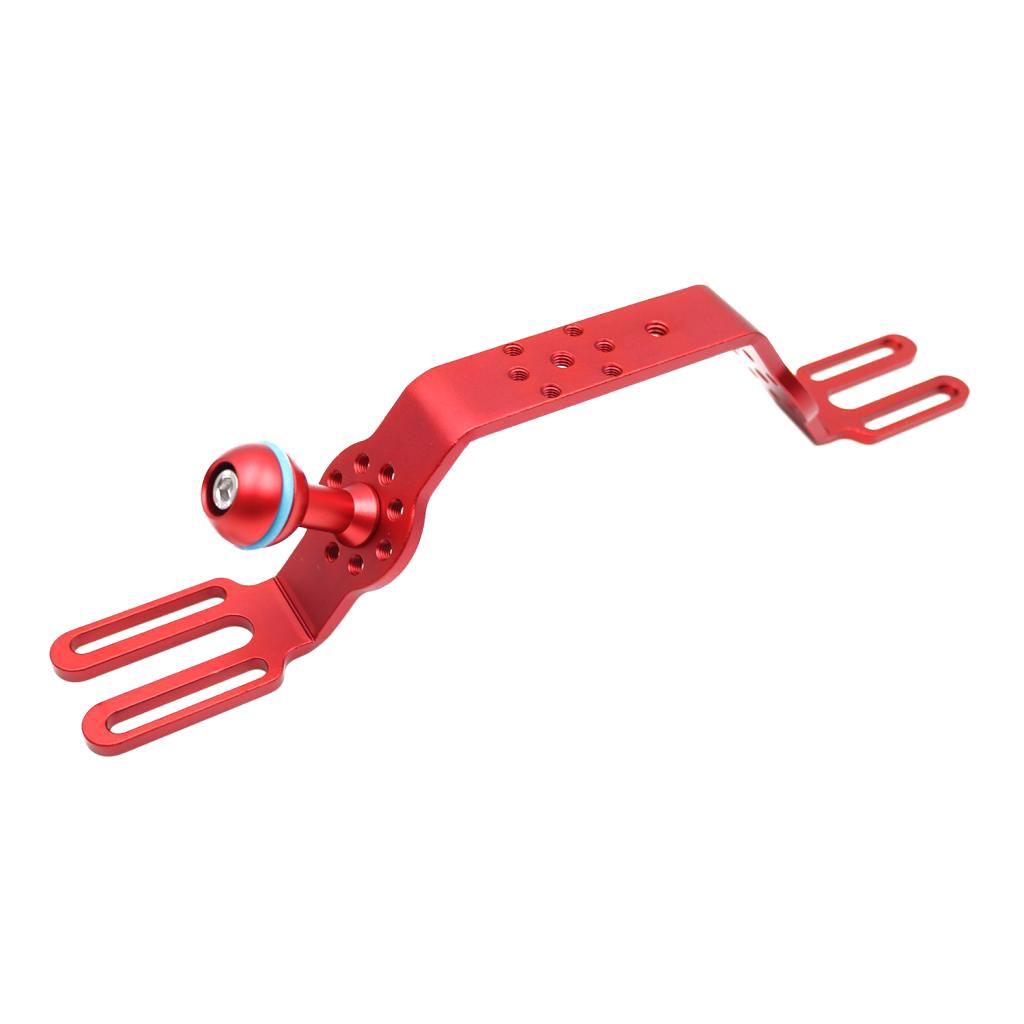 Maxbell Maxbell Aluminum Alloy CNC DSLR Camera Handle Grip Stabilizer Hand Grip Mount with Ball Head - Red