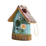 Maxbell Hanging Bird House Outdoor Garden Decoration for Fence Backyard Trees Blue