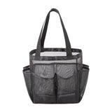 Maxbell Mesh Shower Tote with 2 Handles Quick Dry Portable for Travel Beach Camping Black