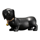 Maxbell Dachshund Dog Figurine Creative Art Animal Statue for Bedroom Desktop Office Black