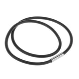 Maxbell 3x3mm Rubber Cord Necklace Choker Chains W/Stainless Steel Closure 12" 14" 16"