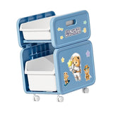 Maxbell Cart with Caster Wheels 2 Tiers Backpack Organizer for Living Room Apartment Blue
