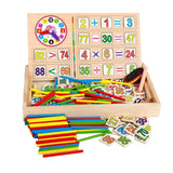 Maxbell Maxbell Colourful Multifunctional Wooden Teaching Math Counting Educational Game Toy Board Box for Kids