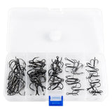 Maxbell 50pcs/set Strong Fishing Hooks Sharpened Treble Hooks 5 Sizes 2/0# 1# 3# 5# 7# Fishhook - Aladdin Shoppers