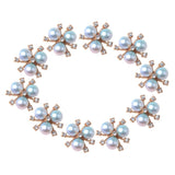 Maxbell 10 Pieces ELEGANT Light Blue Faux Pearl Alloy Rhinestone Diamante Buttons Embellishments for DIY Hair Accessories, Wedding Decoration (0.79 inch) - Aladdin Shoppers