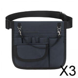 Maxbell 3xNurse Fanny Pack Waist Pouch Organizer Multiple Pocket Tape Holder Storage Dark Blue