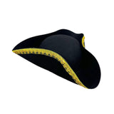 Pirate Hat Minimalist Retro Tricorn Hat for Theme Party Festival Fancy Dress Golden lace hat brim