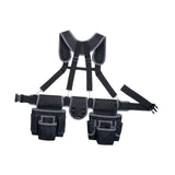 Maxbell Tool Belt with Suspenders Dad Gift Pack Organizer for Adults Family Plumbing Black Gray