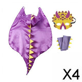 Maxbell 4xDragon Clothing Trick or Treating Cape Cosplay Cartoon for Halloween Gifts Purple