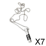 Maxbell 7xStainless Steel Bullet Cremation Ash Holder Urn Pendant Necklace Black L