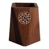 Maxbell Wooden Pen Holder Wood Storage Box Pencil Cup Pot for Desk School Stationery 7.5x10.5cm