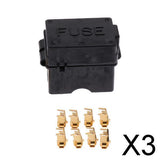 Maxbell 3xCar Truck Boat 12V-32V 4 Way ATC/ATO Blade Fuse Holder for Terminals Kits