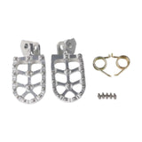 Maxbell Motorcycle Foot Pegs Sturdy Stable Wide Footpegs for Rmz250 2010-2019 Silver