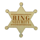 4x Ring Security Badge Pin Wooden Ring Bearer Gift for Boy Wedding Acce