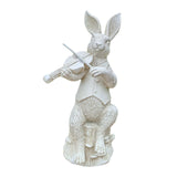 Maxbell Rabbit Garden Statue Sculpture Cute Resin Ornament for Lawn Balcony Backyard Style B