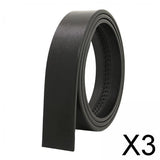 Maxbell 3xMen Belt Without Buckle 3.5cm Width Adjustable Holeless PU Leather Belt Black