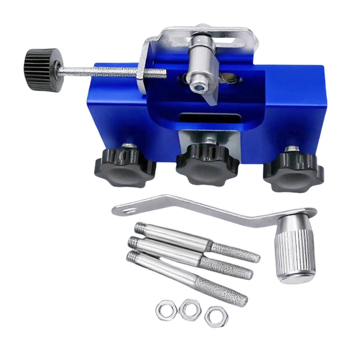 Manual Chain Saw Sharpener Grinder Kit for Men Husbands Compact with 3 Burrs Blue