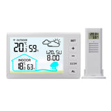 Maxbell Weather Station with Clock Professional Display Digital with Backlight White