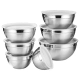 Maxbell Stainless Steel Mixing Bowls with Lids Set Metal for Restaurant Kitchen Home 7Pcs