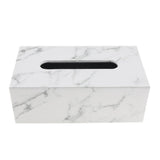 Maxbell Rectangular PU Leather Tissue Box Tabletop Napkin Container -Marble Decor