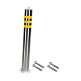Maxbell Safety Bollard Post Sign Ports Driveway Stainless Steel Parking Barrier Pole 7.6cmx60cm with Loop