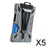 Maxbell 5xAluminum Alloy Slim Wallet Credit Card Holder Case Money Clip for Men Gray