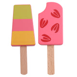 Maxbell 2 Pieces Wooden Mini Popsicle Food Play Set Kids Kitchen Pretend Play Toy