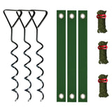 Maxbell Tree Stake Kit Easy to Install Accessories for Canopies Camping Tents Garden Black Dark Green