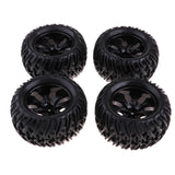 Maxbell 4Pcs 12mm Hub Wheel Rim & Rubber Tire Tyres for 1:10 RC Monster Truck Truggy - Aladdin Shoppers