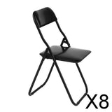 Maxbell 8x1/6 Scale Foldable Chair Toy for Soldiers Action Figure Body Accessory black