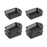 Maxbell 6x Storage Basket Bins Modern Vanity Trays for Living Room Washroom Bathroom Black