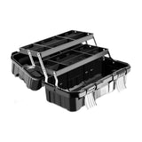 Maxbell 21inch 3 Tiers Foldable Storage Tool Box 49x27x24.5cm Sturdy Multifunctional