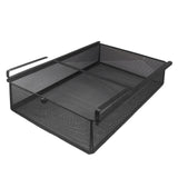 Maxbell Hanging Pull Out Drawer Iron Under Cabinet Organizer for Closet Kitchen Home L Black