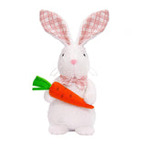 Maxbell Easter Bunny Doll 11x23cm Desktop Decor Plush Toy for Kitchen Home Farmhouse holding carrot