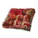 Maxbell Boho Chair Cushion Tatami Living Room Cafe Chair Pad Versatile Soft Non Slip red 42x42x8cm