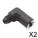 Maxbell 2xBlack Aluminium AN-6 90 Degree Female Fuel Oil Line Adapter Fitting Billet