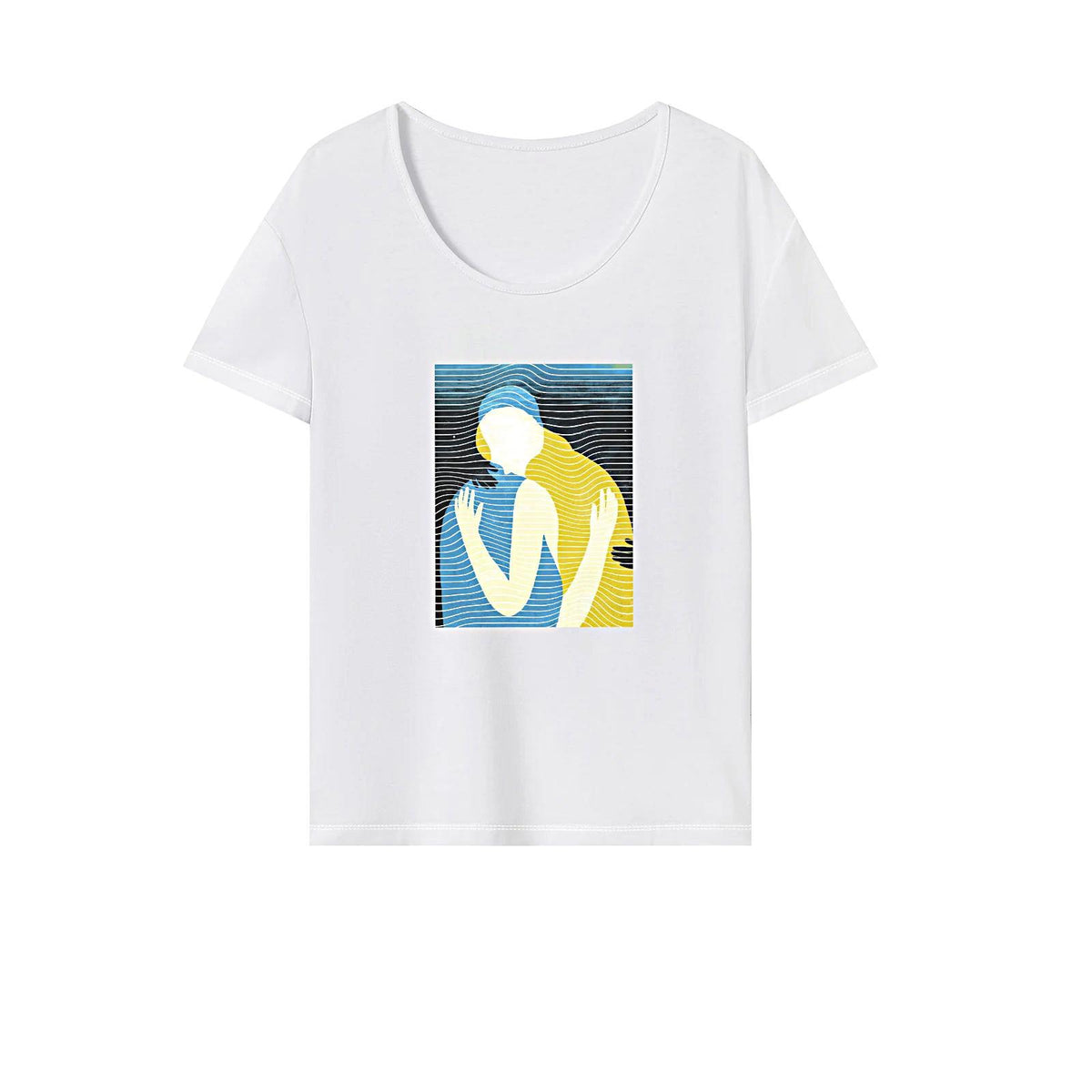 Maxbell T Shirt for Women Summer Soft Regular Fit Basic Tee for Camping Holiday Trip S White