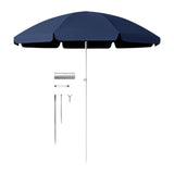 Maxbell Small Patio Umbrella 5.6ft Heavy Duty Portable Market Umbrella for Park Lawn blue