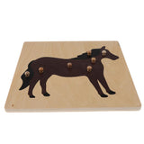 2 Piece Children Wooden Montessori Animal Peg Jigsaw Puzzle Toy 02