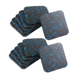 12 Pieces Treadmill Mat Thickened Anti Vibration Mat for Bike Weight Benches black and blue